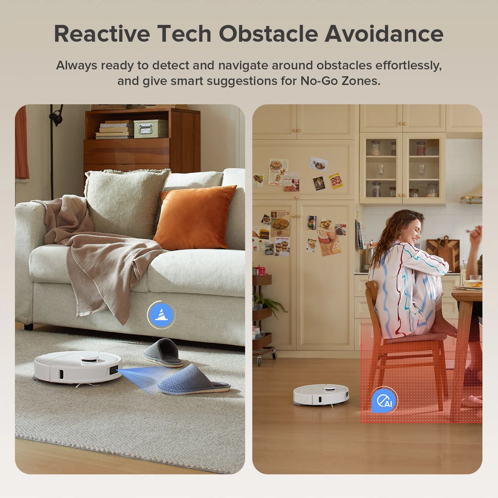 Roborock Qrevo Series Robot Vacuum and Mop, Auto Mop Washing&Drying, 8000Pa Suction, Self-Emptying, Anti-Tangle Brushes, Smart Obstacle Avoidance (QV 35A)