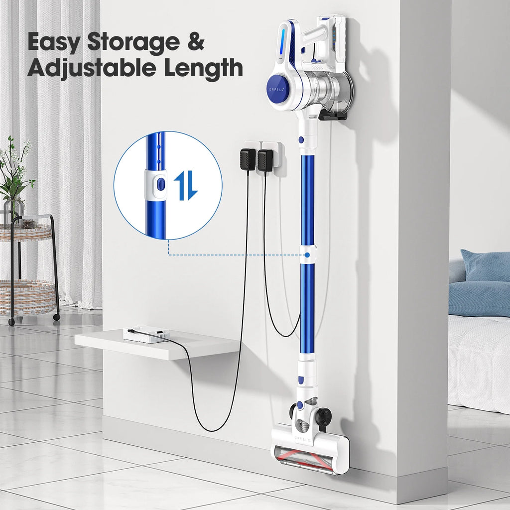 ORFELD Cordless Vacuum Cleaner, 40KPa 50mins Stick Vacuum Lightweight for Hardwood Carpet Pet, V19
