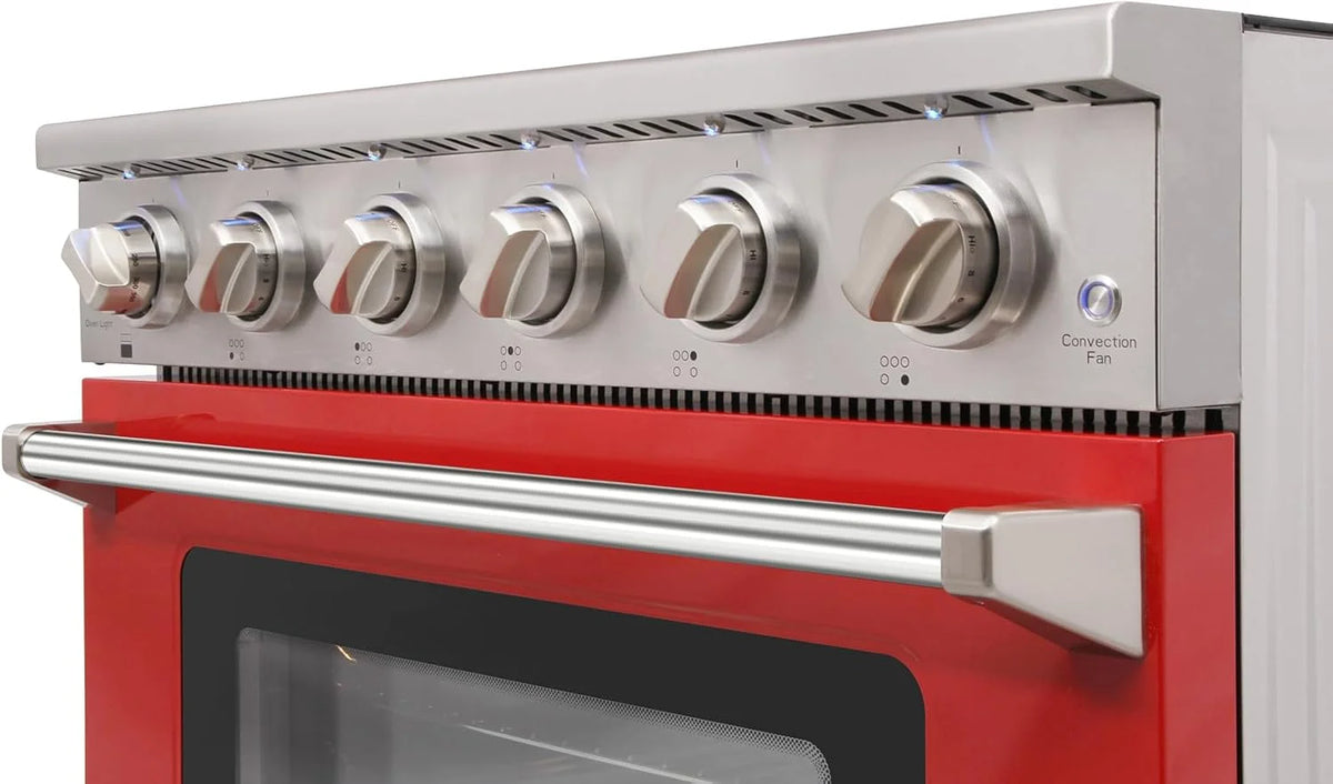 KOSTCH 36 inch Electric Range, 5-Burner Cooktop with 6.0 cu ft Convection Oven, Glass Top, in Stainless Steel
