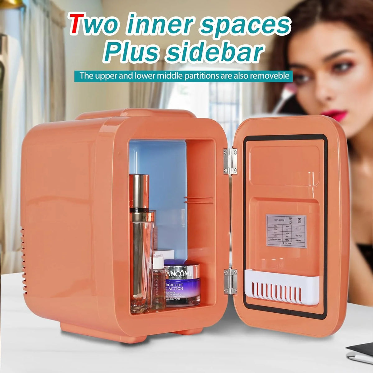 Fridge Portable Thermoelectric 4 Liter Cooler and Warmer for Skincare,  Friendly Beauty Fridge For Foods,Medications, Cosmetics, Breast Milk, Medications Home and Travel
