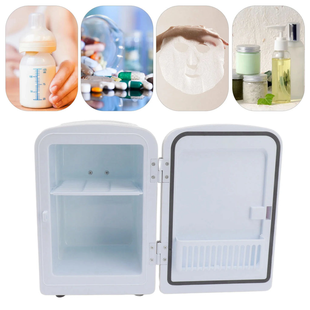 Mini Beauty Fridge, Mini Refrigerator Fridges for Bedrooms, Portable Small Fridge for Car, Travel, Home Skincare, Makeup (UK Plug)