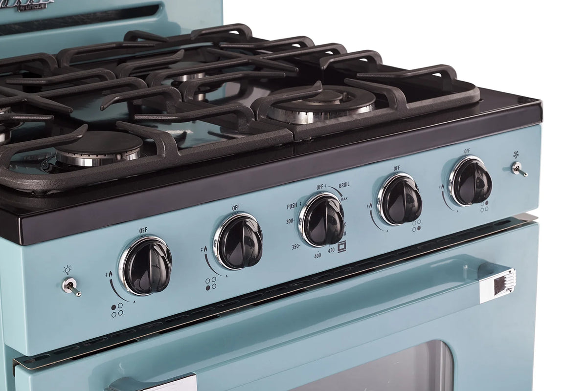 Unique Classic Retro 30" 3.9 cu/ft Freestanding Gas Range with Convection Oven and Sealed Burners