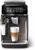 Philips 3300-Series Fully Automatic Espresso Machine - 6 Drinks, Modern Colour Touch Screen, LatteGo Milking System, SilentBrew, 100% Ceramic Grinder, AquaClean Filter. Black Chrome (EP3347/90)