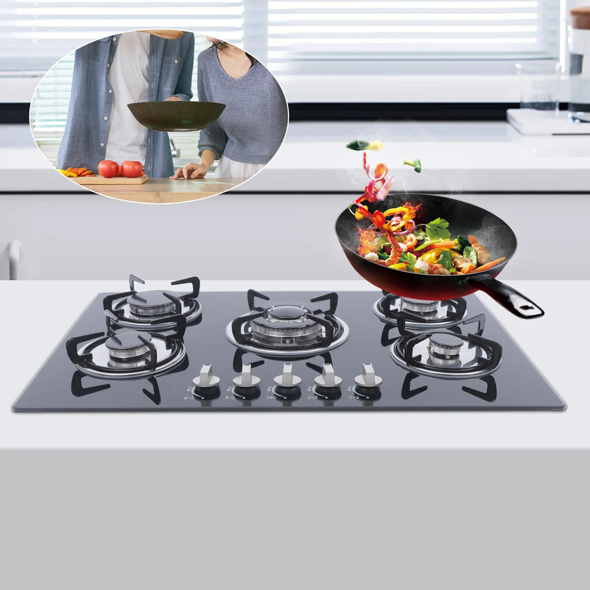 30" Stove Top Gas Cooktop Burner Kitchen Cooking LPG / Propane with 5 Burners