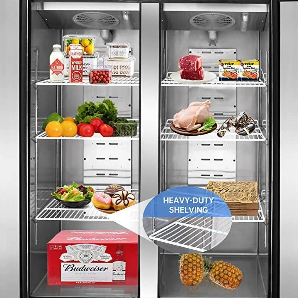 Westlake Commercial Reach In Upright Freezer WK-48F Double Solid Door Stainless Steel 36 Cu. Ft