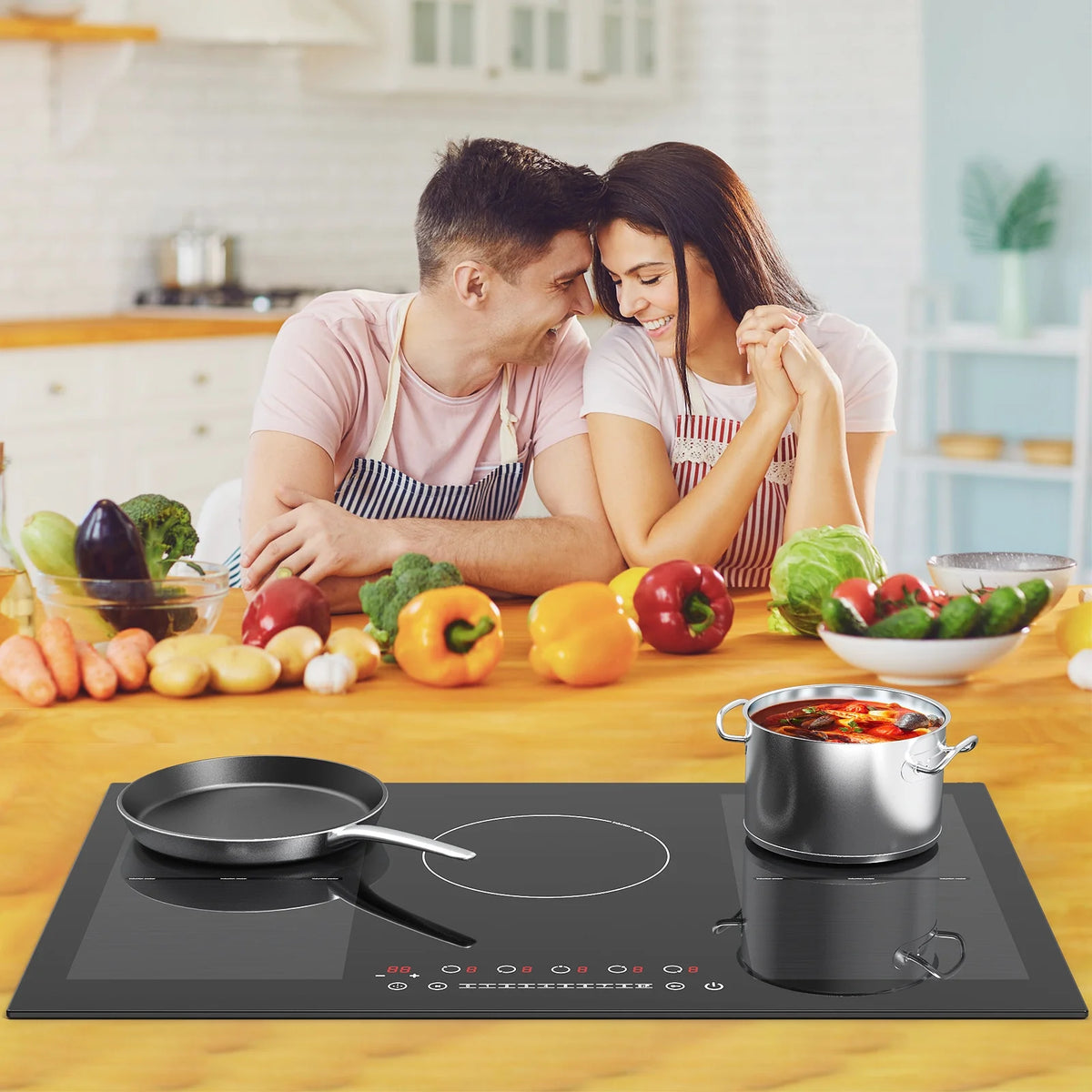 VBGK Induction Cooktop 30 inch 5 Burner Electric Hot Plate for Cooking Electric Induction Cooktop 240v, 99 Minutes Timer and Auto Shutdown Induction Burner,Child Lock