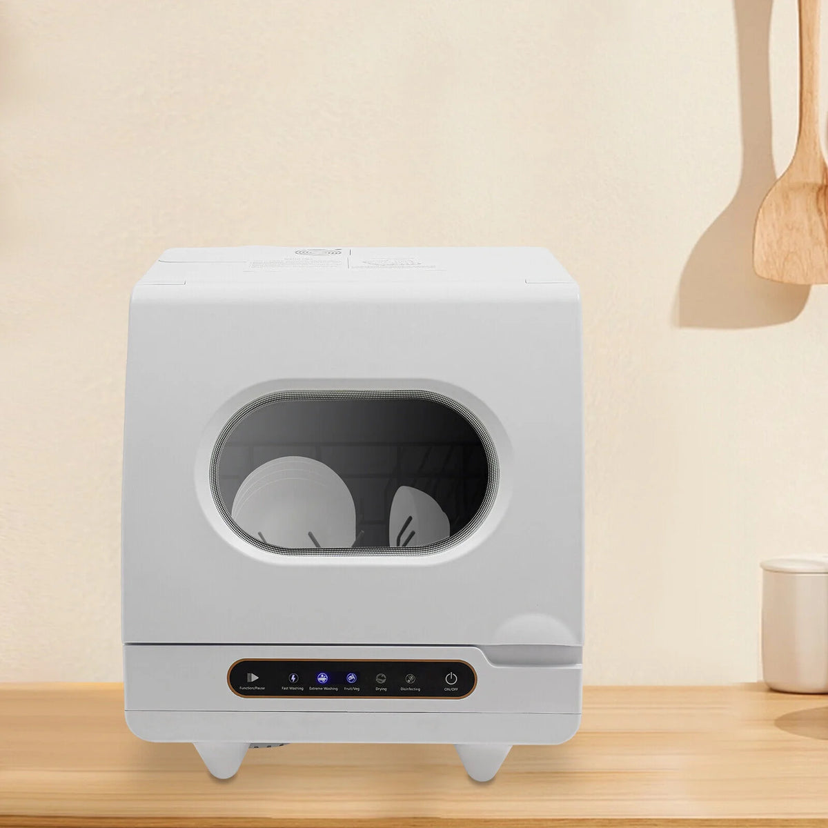 Portable Countertop Dishwasher 5 Washing Programs with Water Tank Leak-Proof Dry