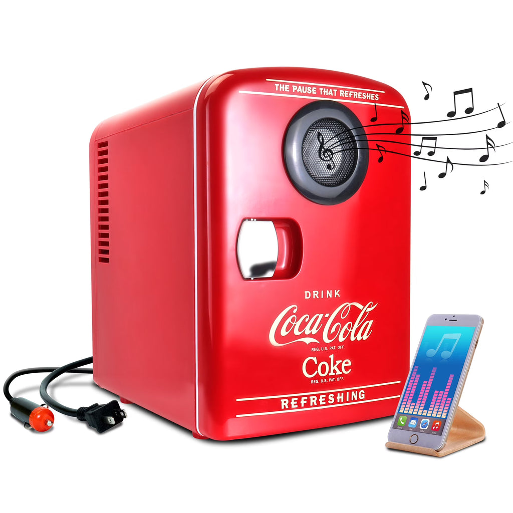 Coca-Cola 4L Portable Cooler/Warmer with Bluetooth Speaker, AC/DC Power