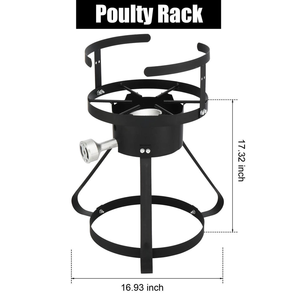 30QT Turkey Deep Fryer Baskets & Stand, Aluminum Fryer Pot w/ 54000BTU Propane Burner, Thermometer, Marinade Injector, Turkey Rack & Rack Lifter, for Outdoor Cooking
