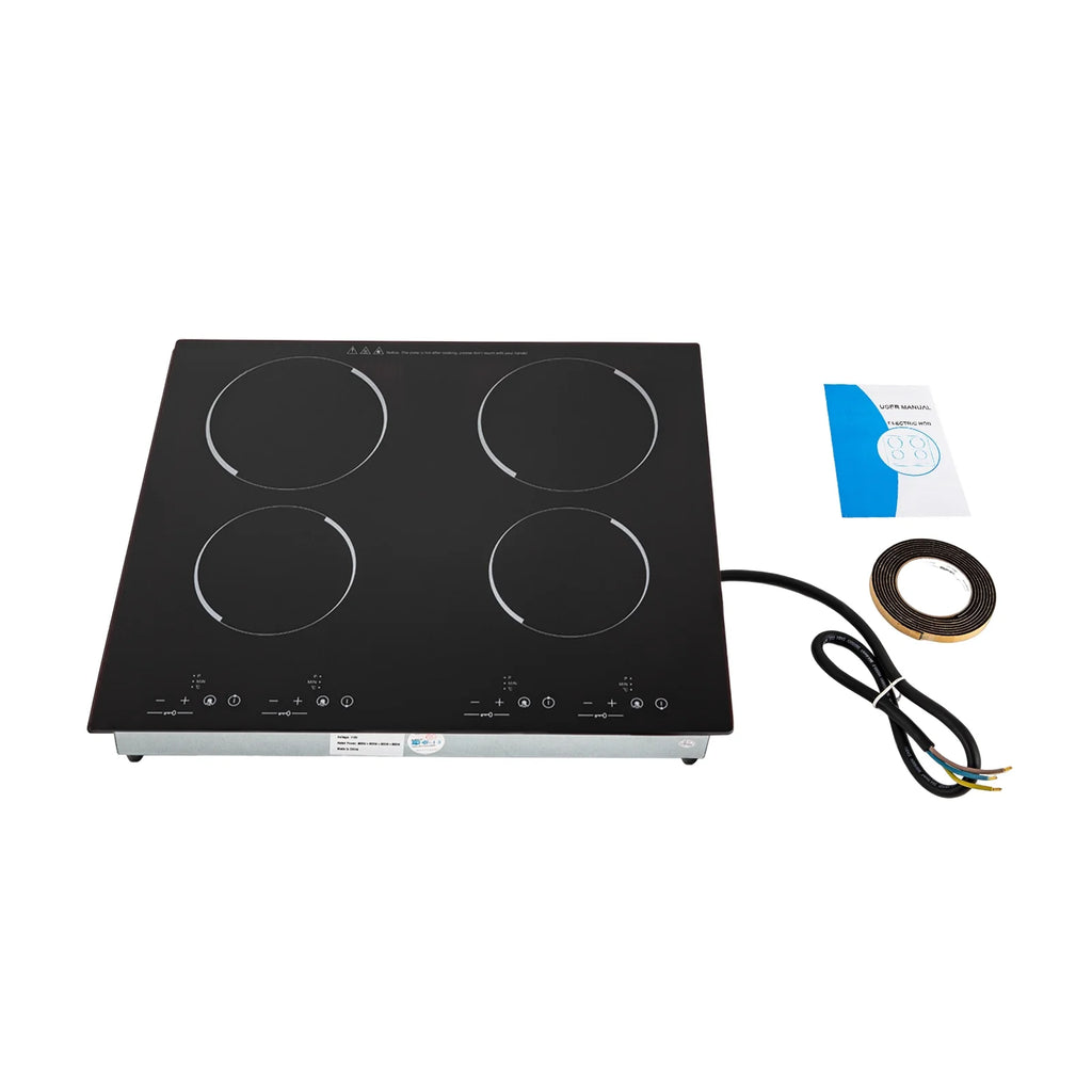 110V Electric Cooktop, Built-in Cooktop 3000W, Electric Stove Top with 4 Electric Burners, 9 Heating Level, Kid Safety Lock, Sensor Touch Control