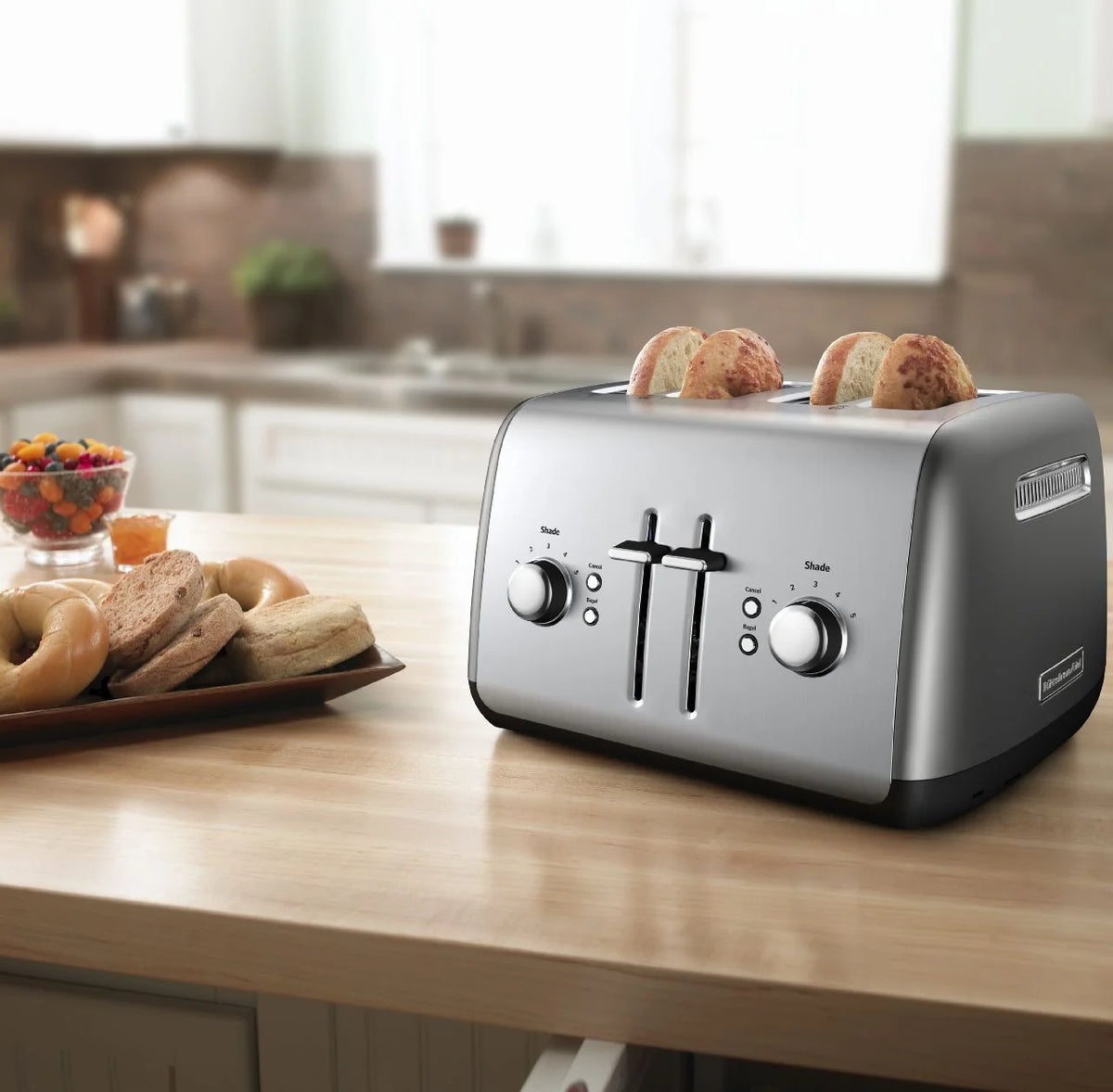 KitchenAid 4-Slice Toaster with Manual High-Lift Lever, Brushed Stainless Steel, KMT4115