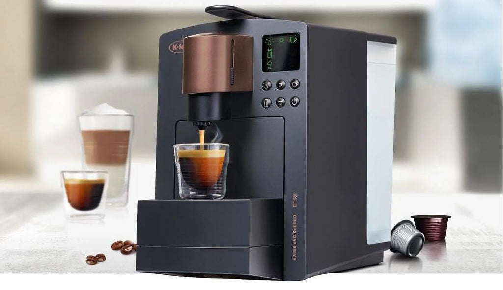 K-fee Grande 15-Bar, 1-Cup Black/Copper Espresso Machine