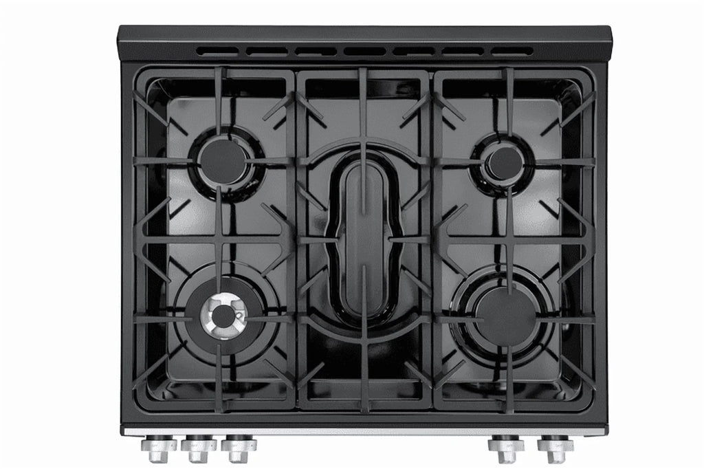 Kenmore 5.6 Cu. Ft. Front-Control 5 Burner Gas Range with Oven, Storage Drawer, Large Window, Dishwasher Safe Cast Iron Grates