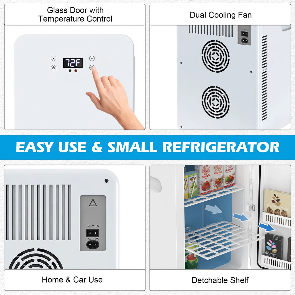ADVWIN 22L/30Can Mini Fridge with Temperature Control, Compact Refrigerators for Bedroom, Cosmetics