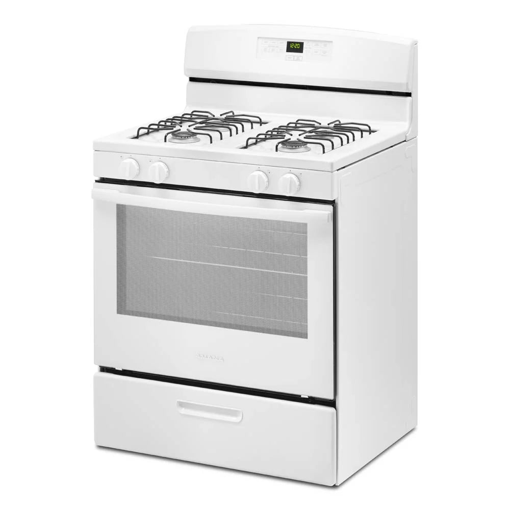 Brand New Amana® AGR6303MMW Gas Range with Bake Assist Temps, Dimensions 46" H x 30" W x 28" D, Weight 136lbs
