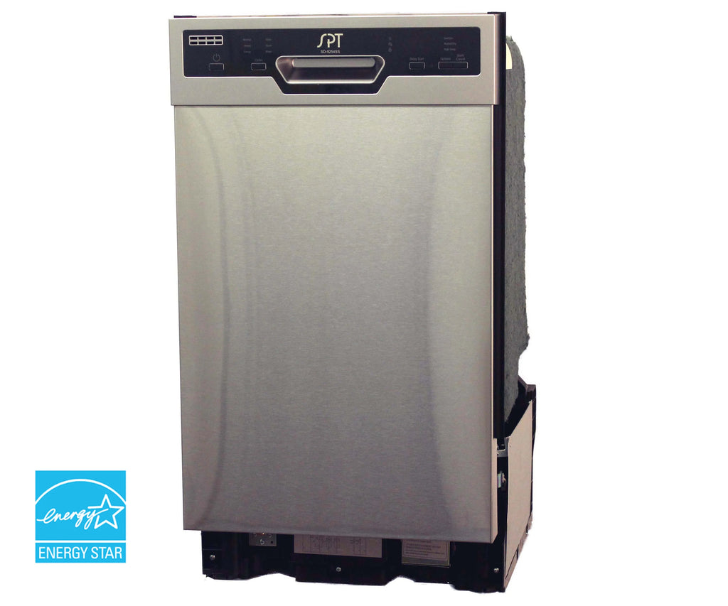 Sunpentown 18" Built-In Dishwasher with Heated Drying, Energy Star, Stainless Steel, SD-9254SS