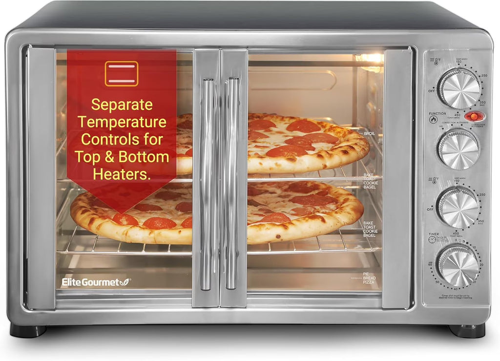 Elite Gourmet Americana by Elite ETO3300M Vintage 50��s Diner Retro Countertop Toaster oven, Bake, Broil, Toast, Fits 12�� Pizza, Temperature Control & Adjustable 60-Minute Timer 1500W, 8-slice, Mint
