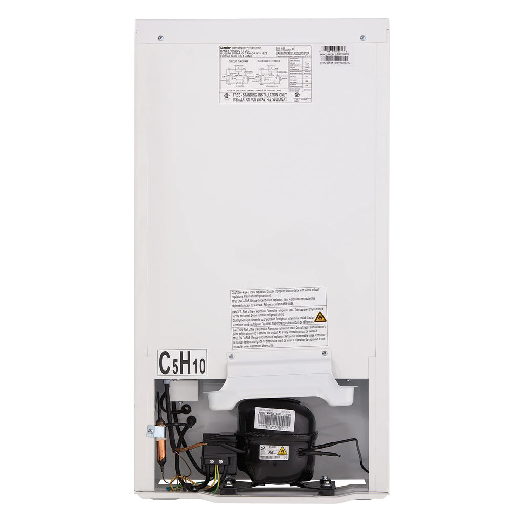 Danby 3.3 cu. ft. Contemporary Classic Compact Fridge in Pearl White DAR033A6PDB