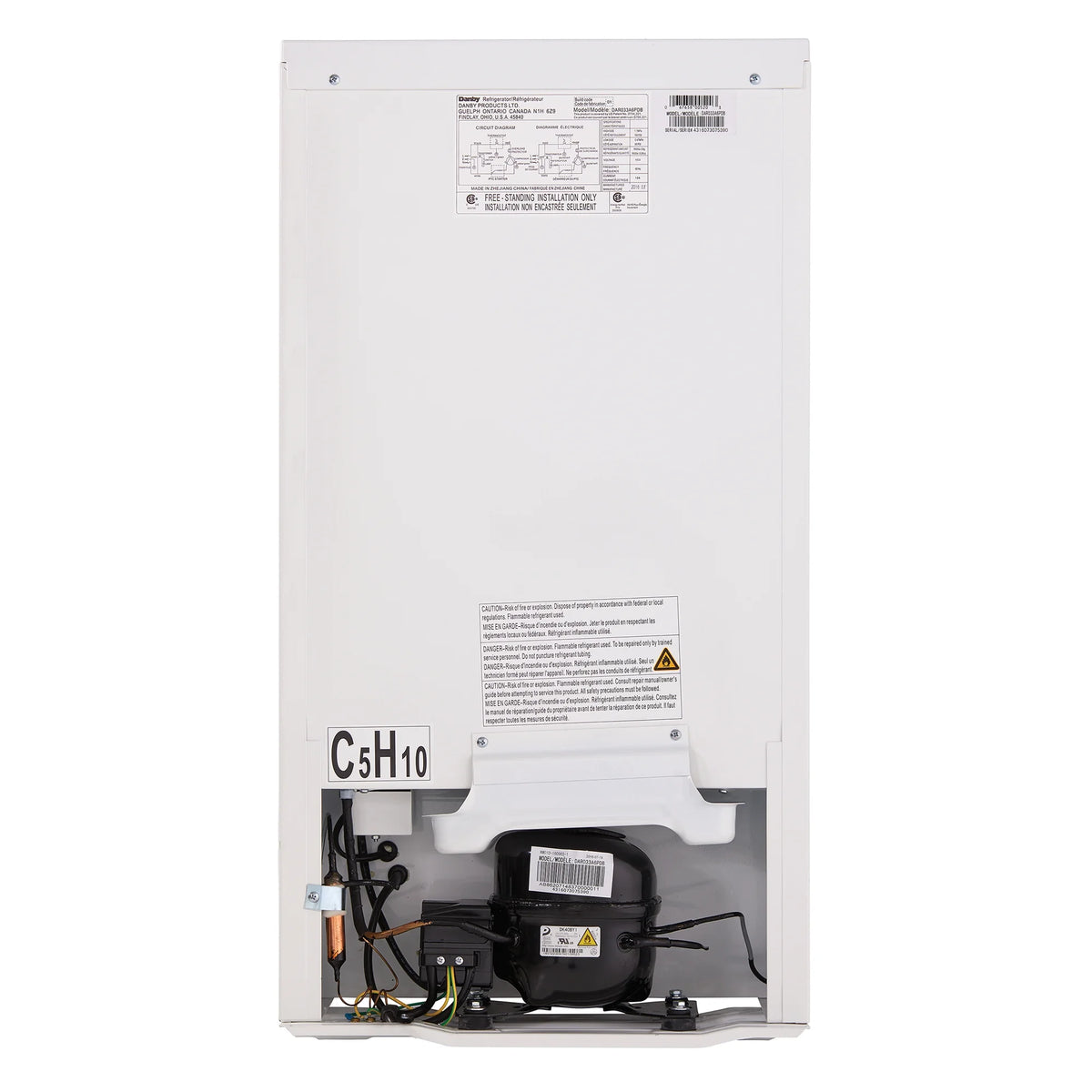 Danby 3.3 cu. ft. Contemporary Classic Compact Fridge in Pearl White DAR033A6PDB