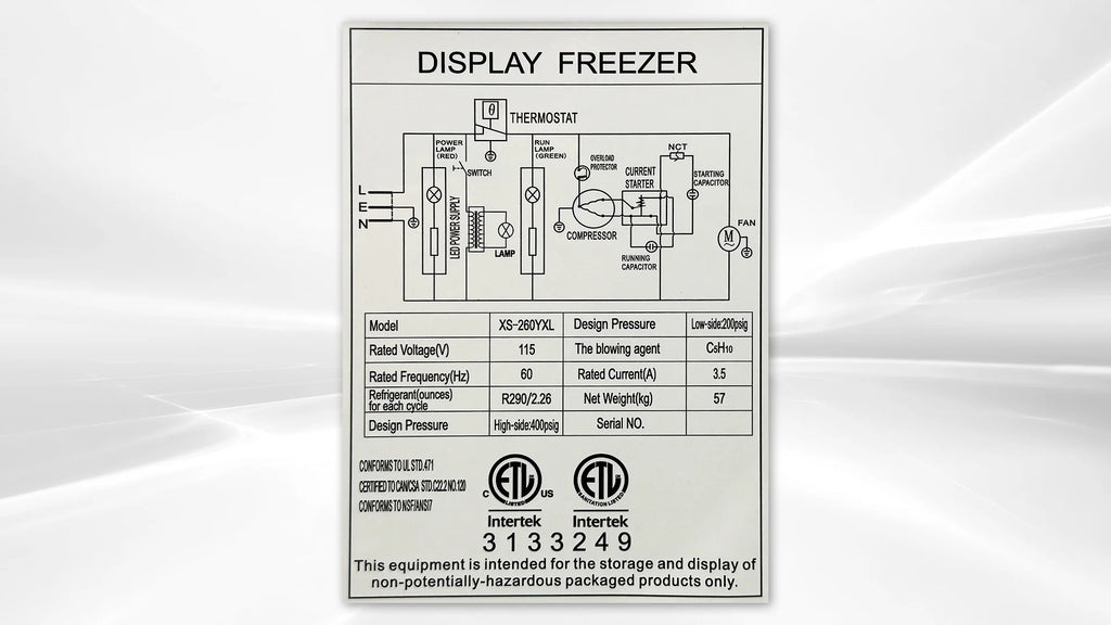 Cooler Depot 39 In. 6.7 Cu.ft Ice Cream Freezer XS-260YXL, NSF Certified
