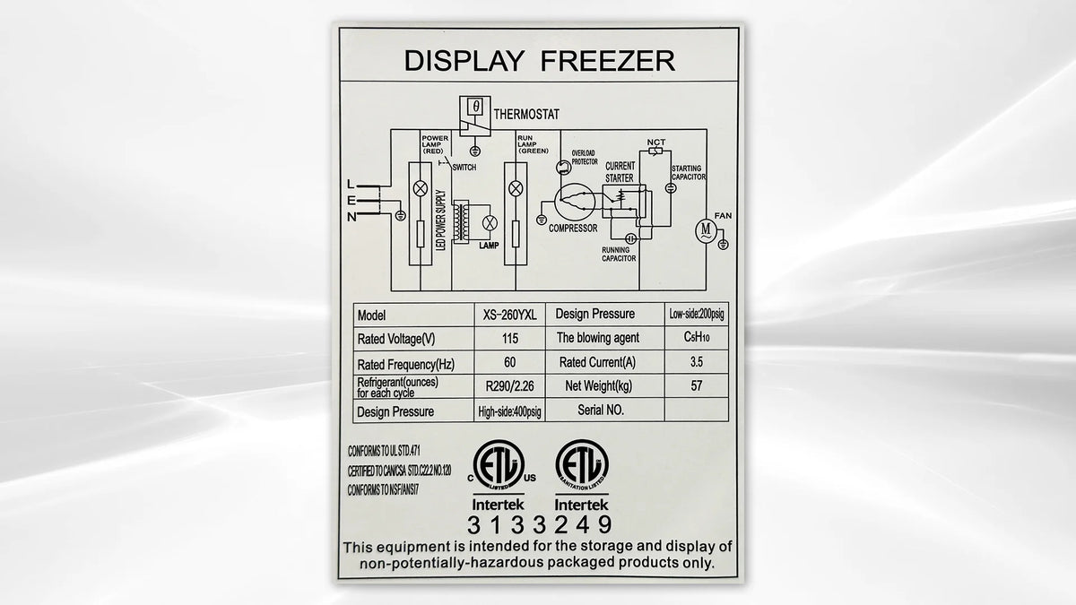 Cooler Depot 39 In. 6.7 Cu.ft Ice Cream Freezer XS-260YXL, NSF Certified