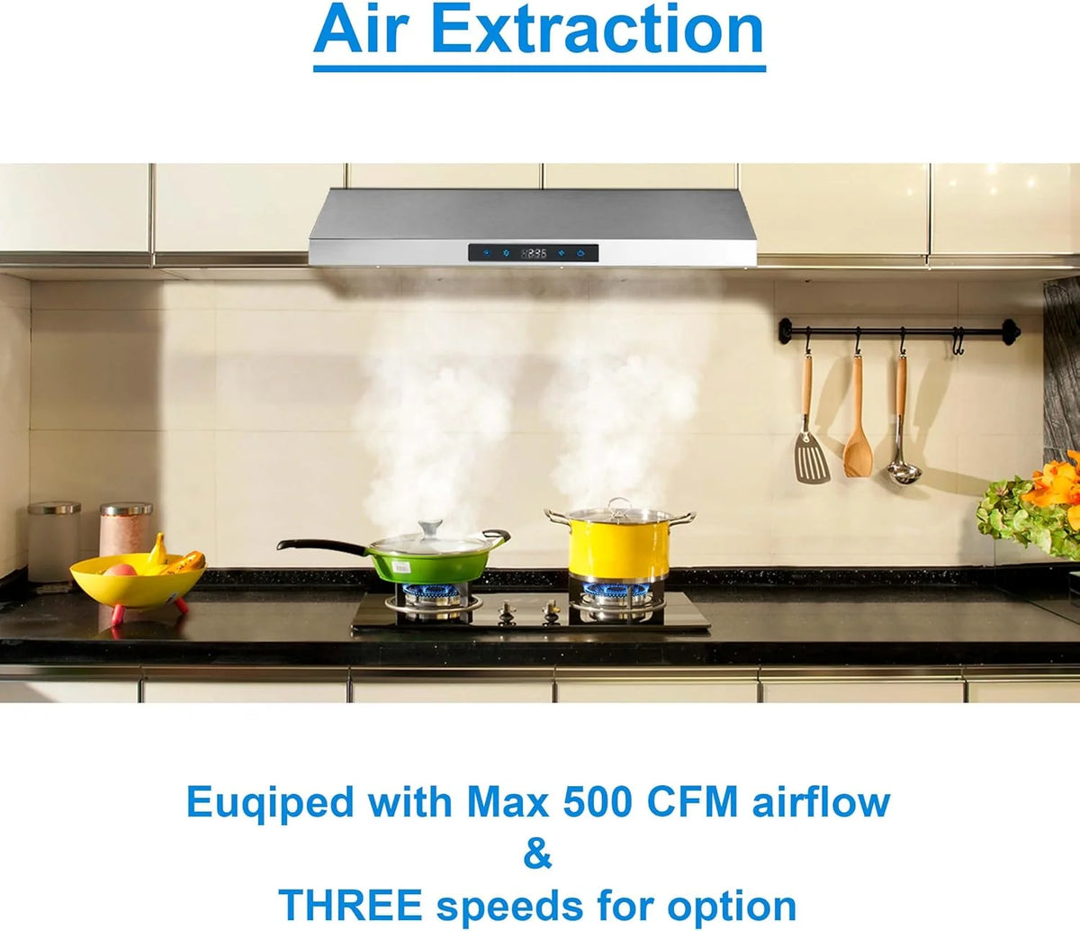 Range Hood 30 Inch Under Cabinet,Ductless Range Hoods with Touch Control,3-Venting Kitchen hood,Stainless Steel Vent Hood,Under Cabinet Range Hood 30 inch,Hood Vents for Kitchen 3 Speeds