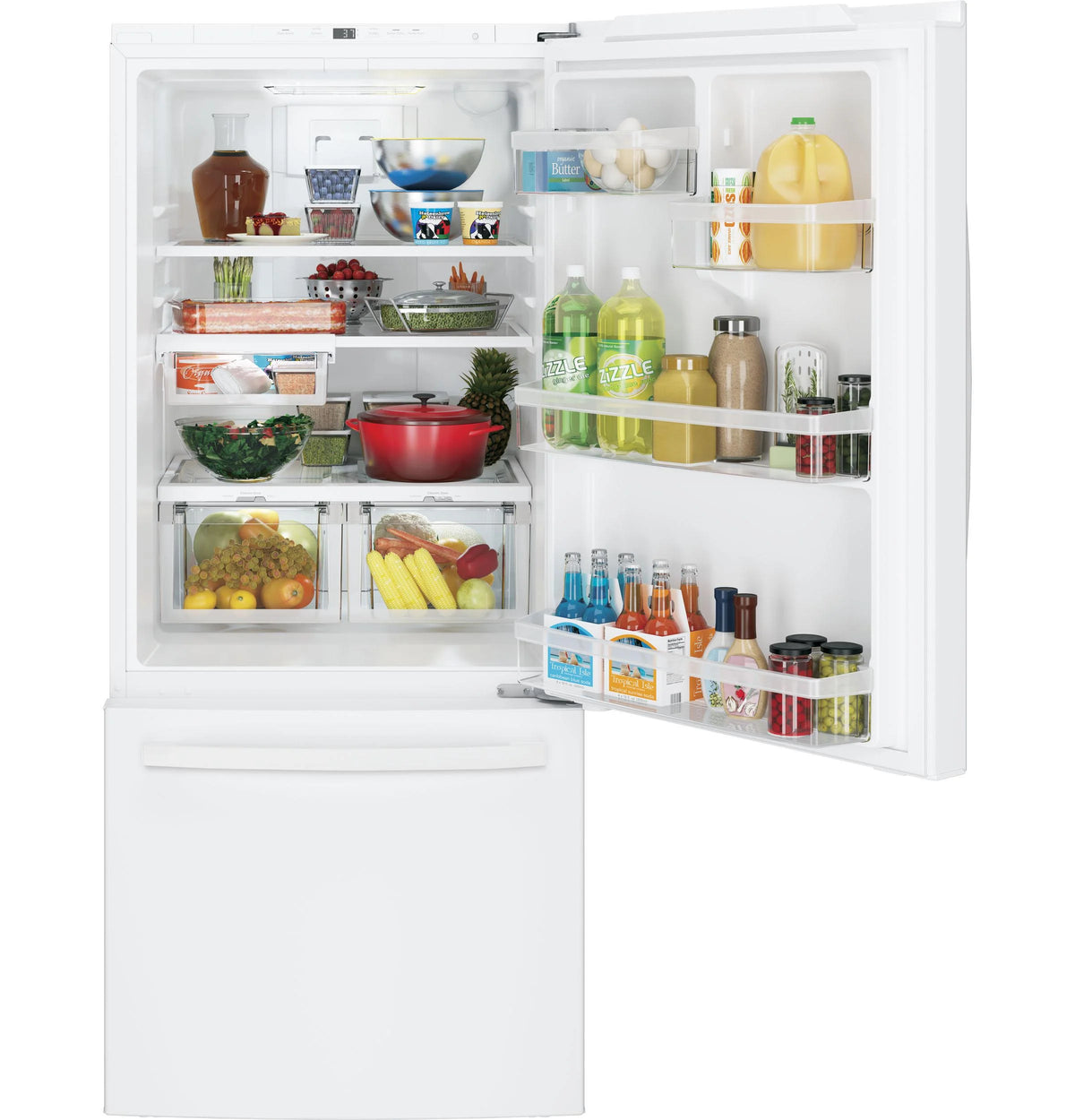 GE APPLIANCES GDE21EGKWW bottom freezer freestanding refrigerator