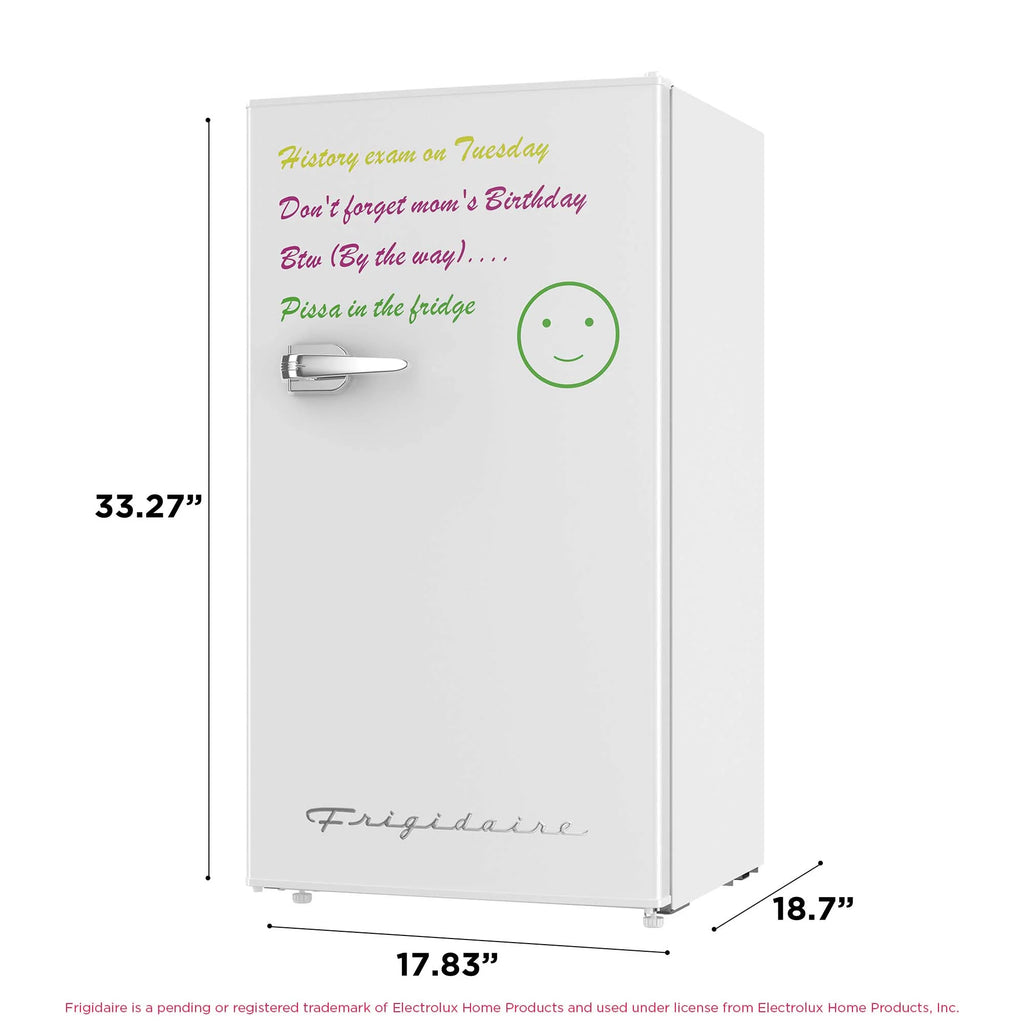 Frigidaire 3.2 Cu Ft Retro Dry Erase Compact Fridge, (EFR331-BLACK), Black