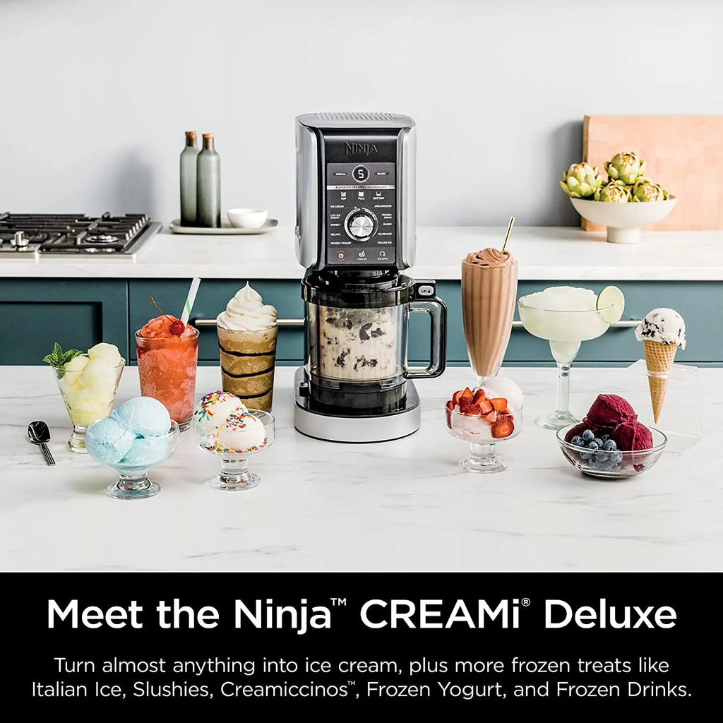 Restored Ninja CREAMi Deluxe 11-in-1 XL Ice Cream Maker, Silver (NC501) (Refurbished)