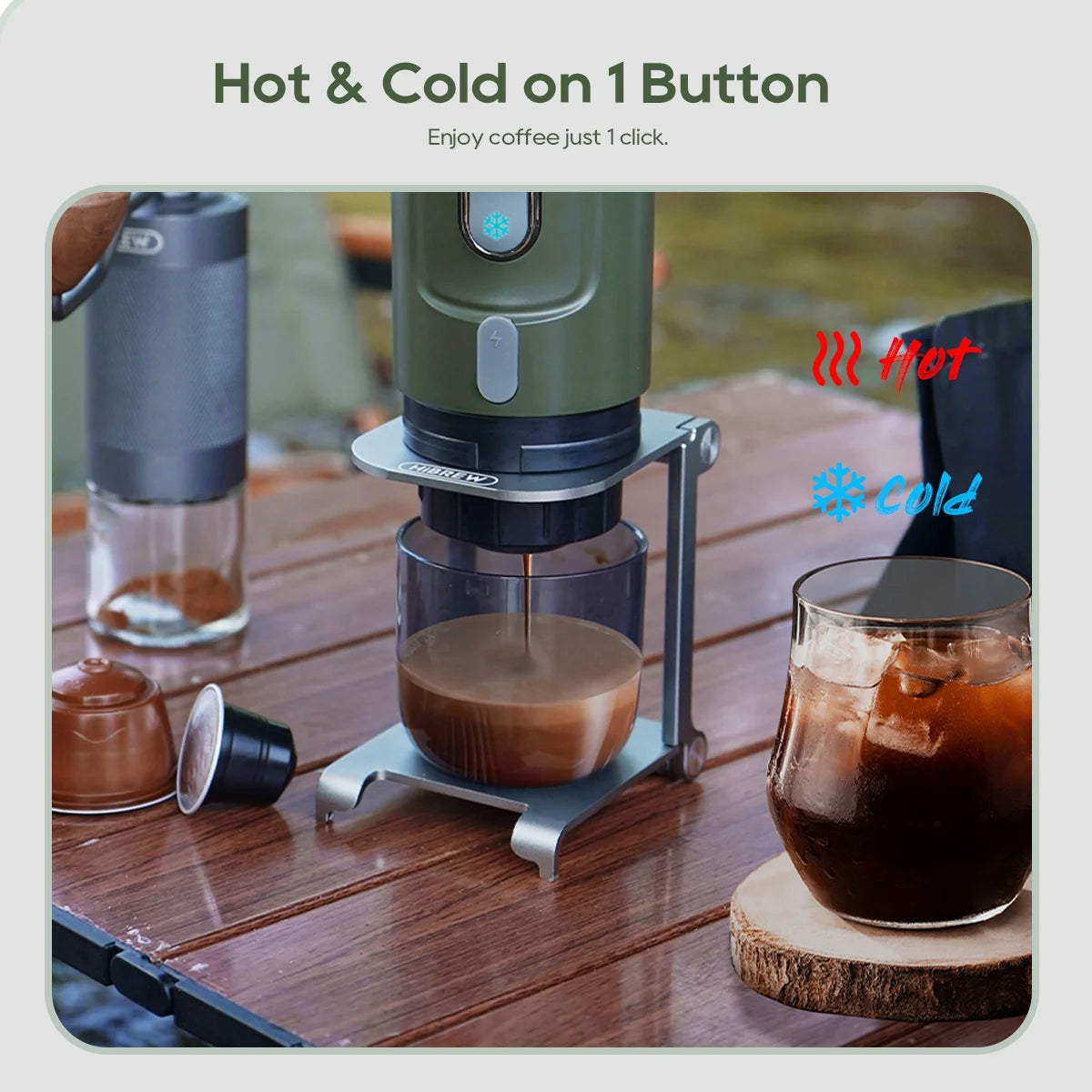 HiBREW H4B Portable Espresso Maker, Travel Coffee Machine for Car & Home, Fit Nes*/DG*/Pods/Ground Coffee