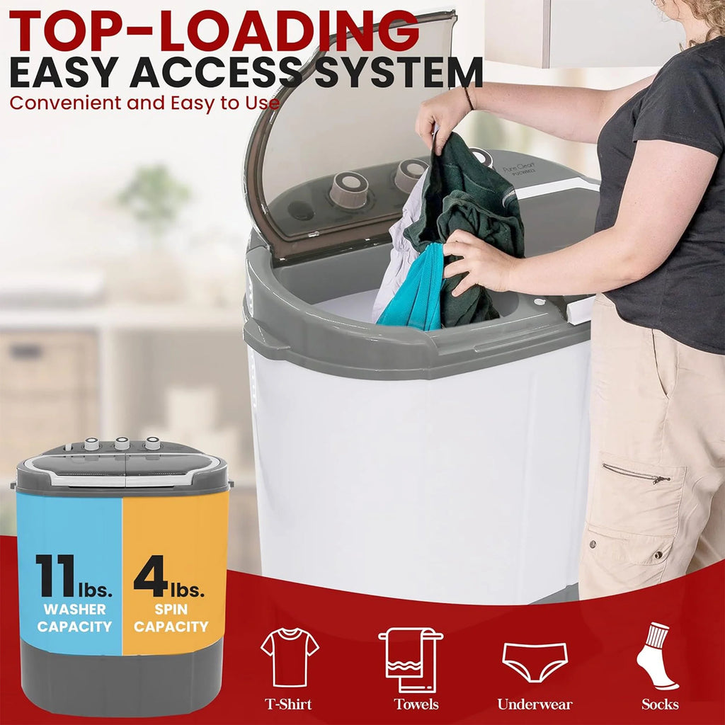 Open Box Pyle Pure Clean 110 Volt 2 in 1 Compact and Portable Washer and Dryer