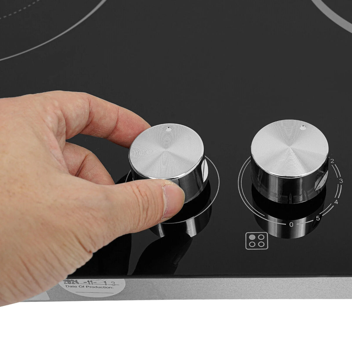 4 Burners Electric Cooktop, Knob Control Built-in Ceramic Cooktop, 23" Radiant Electric Cooktop Stovetop with Timer, 5 Heating Level, 3400W, 110V, Hard Wire