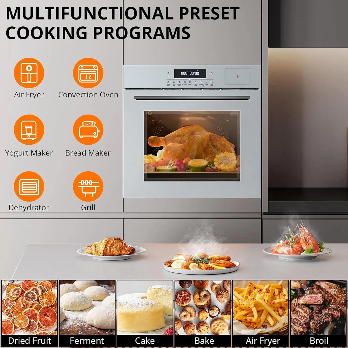 24" Single Wall Ovens, with 2.5 Cu.ft., 3000W 240V