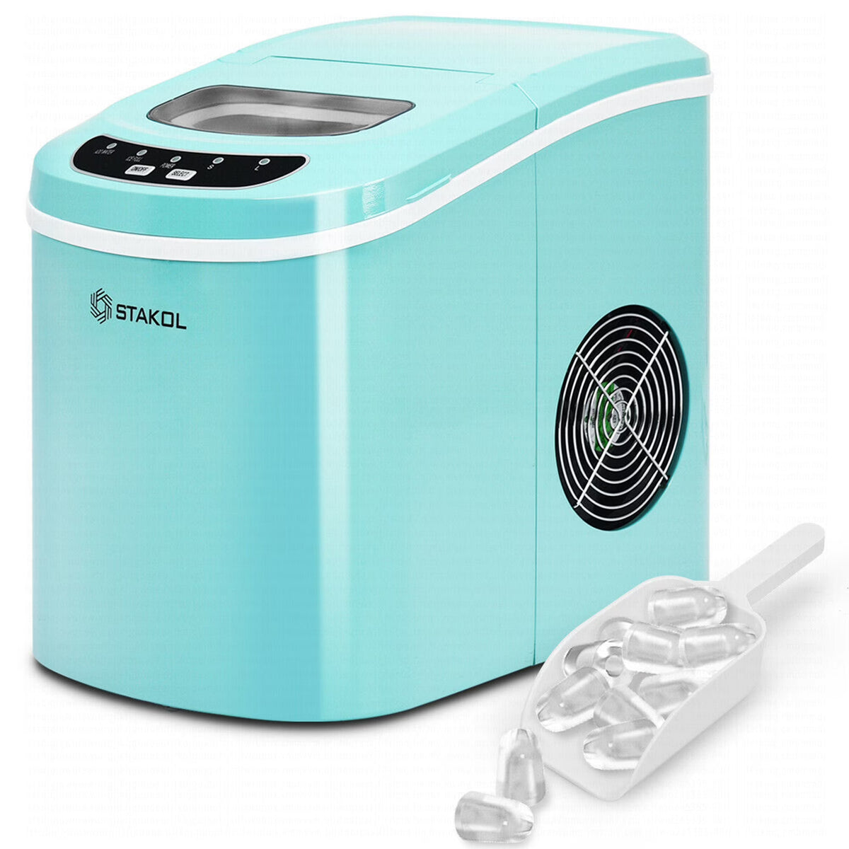 Costway Silver Portable Compact Electric Ice Maker Machine Mini Cube 26lb/Day