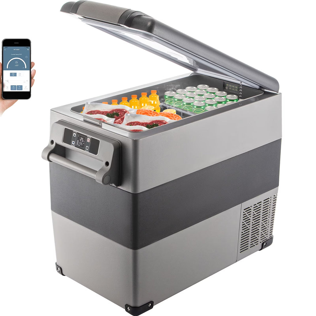 BENTISM 22L Portable Car Refrigerator, 23 Quart RV Fridge, 12/24V DC & 110-240V AC Vehicle Car Truck Boat Mini Electric Cooler for Driving Travel Fishing Outdoor and Home Use