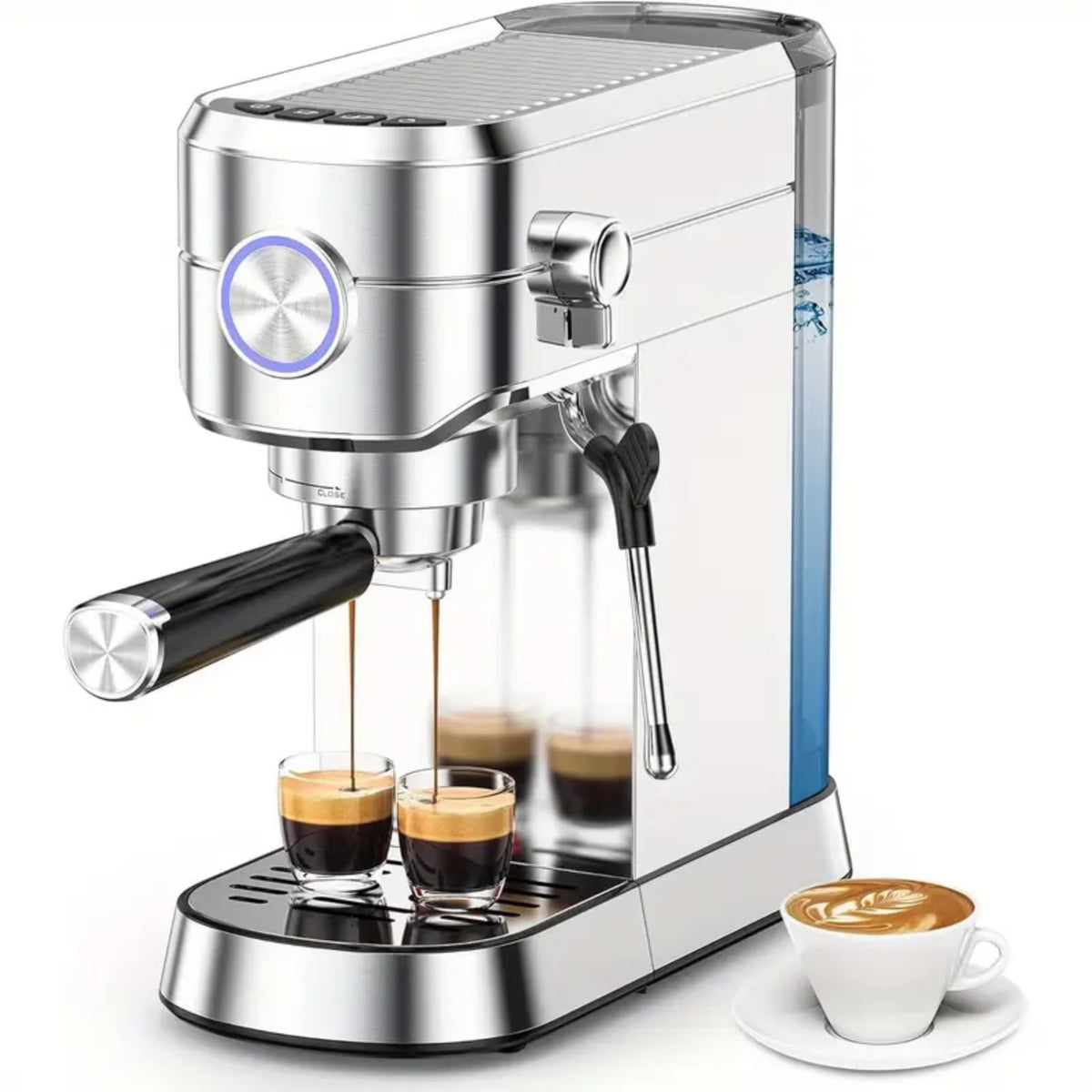 Auseo 10-Cup Drip Coffee Maker with Grinder, Grind and Brew Coffee Maker, 12-Hour Timer, 3 Brew Strength Options, Touch Screen, 1.5L Water Tank, Black