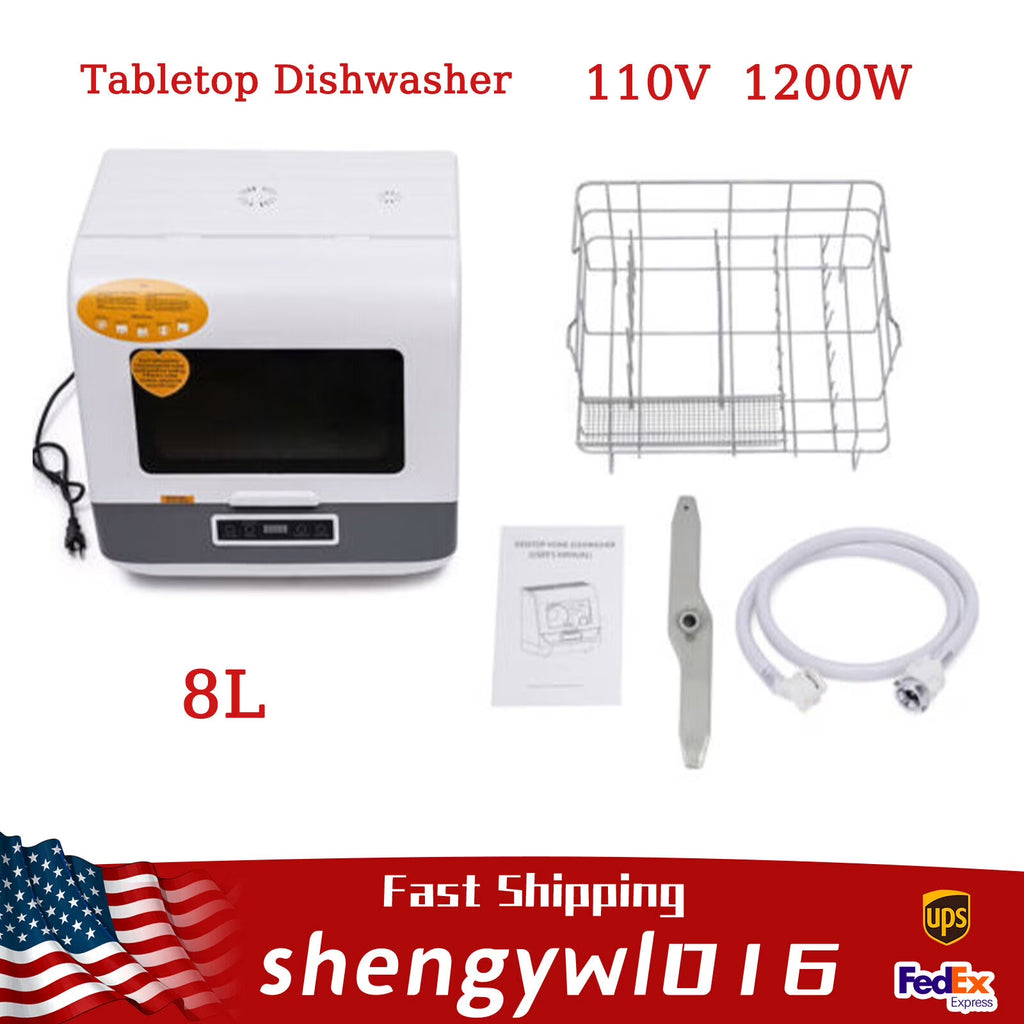 Large Capacity Portable Countertop Dishwasher 3 Washing Programs 1200W 110V