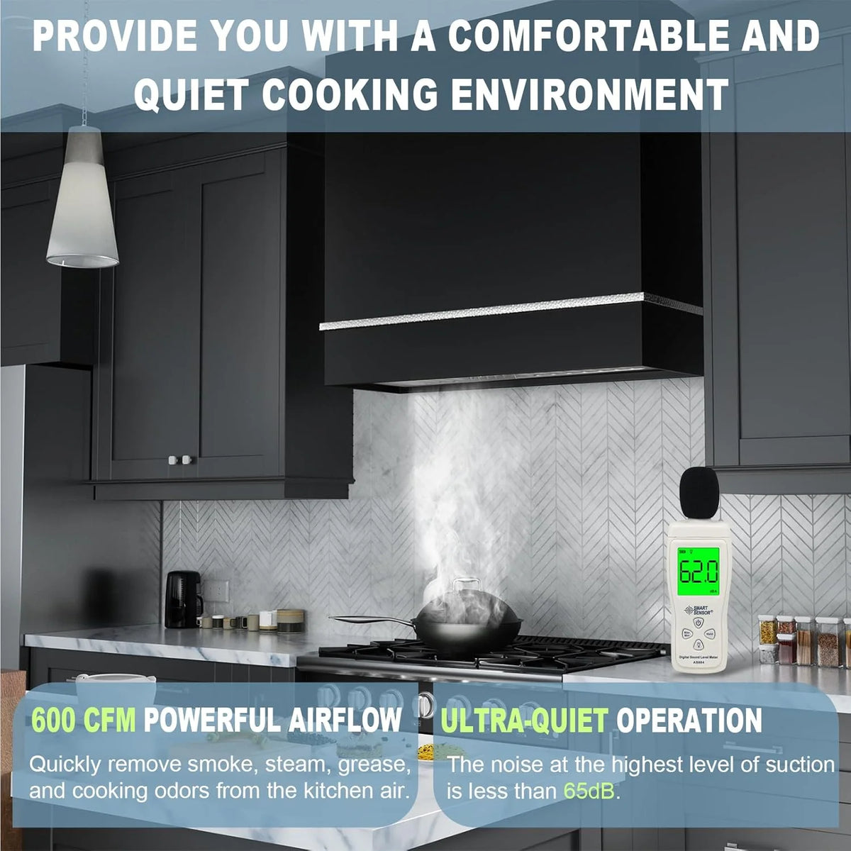 Akicon Range Hood 30 Inch, 600 CFM Ducted Vent Hood, Stainless Steel Box Kitchen Hood with 2 LED Lights, Removable Baffle Filters, Stove Hood Vent for Kitchen, 3 Speeds, Wall Mounted (AK-HS30HB-JBC)