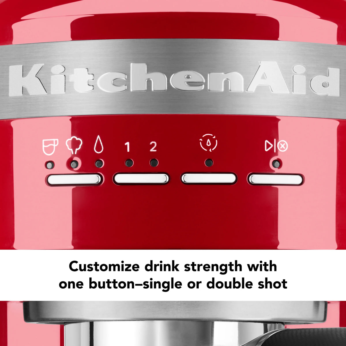 KitchenAid Metal Semi-Automatic Espresso Machine, Empire Red, KES6503