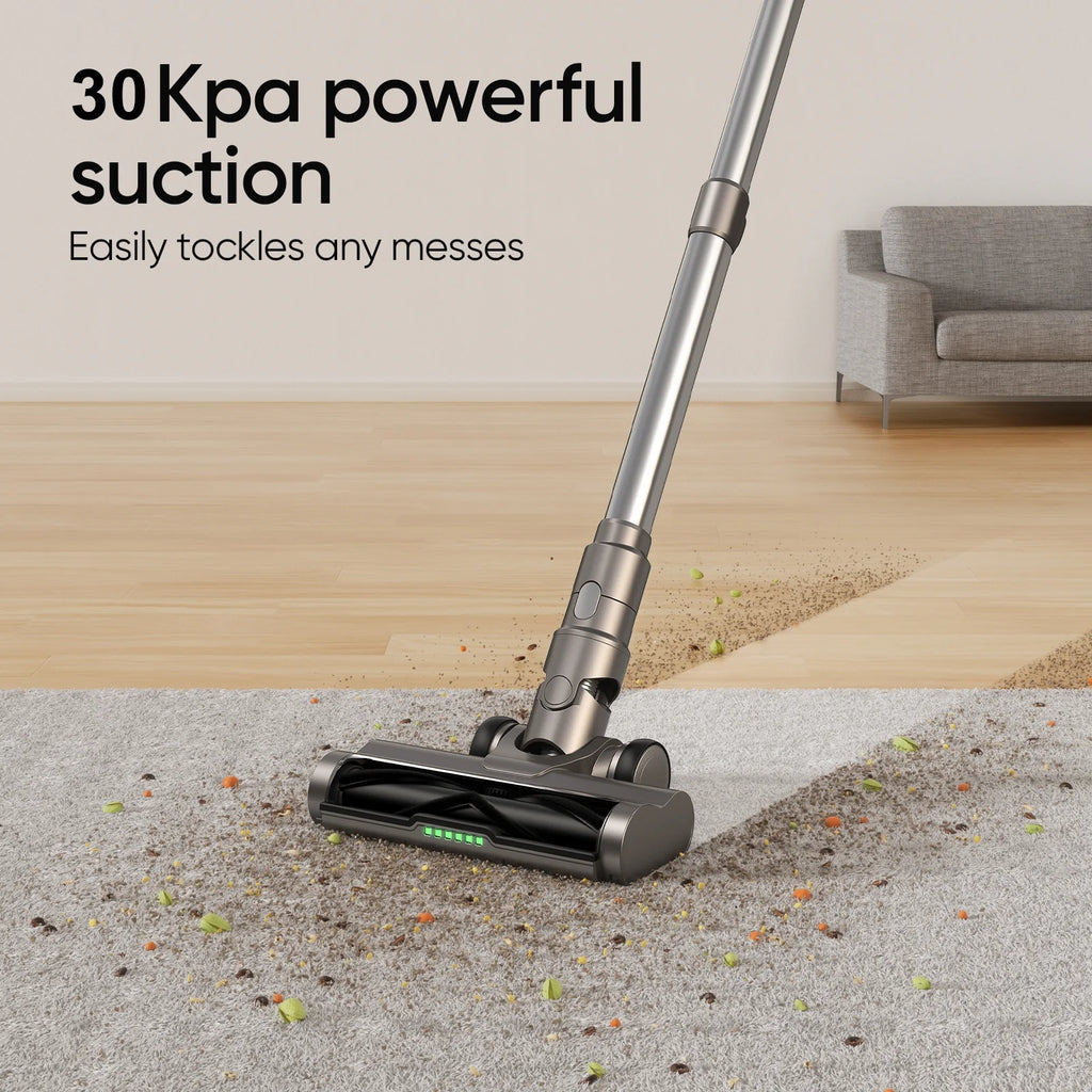 MOOSOO Lightweight Cordless Stick Vacuum Cleaner with 40Mins Runtime, Curved Display, for Home Pet Hair Hard Floor Carpet