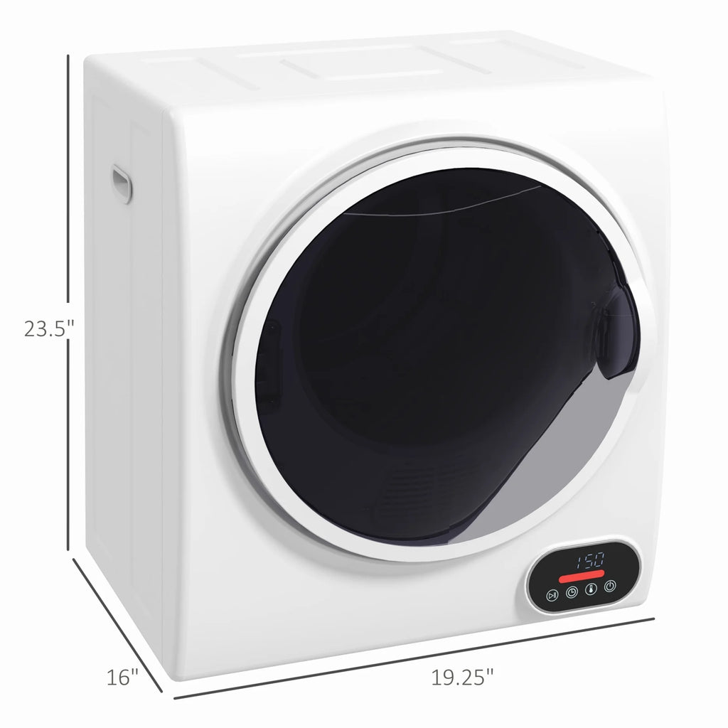 Portable Clothes Dryer 1.5 Cu.Ft Compact Electric Dryer for Apartments Dorms and Rvs 3 In 1 Freestanding Wall Mount Stackable Design 850W Front Load With Stainless Steel Drum White