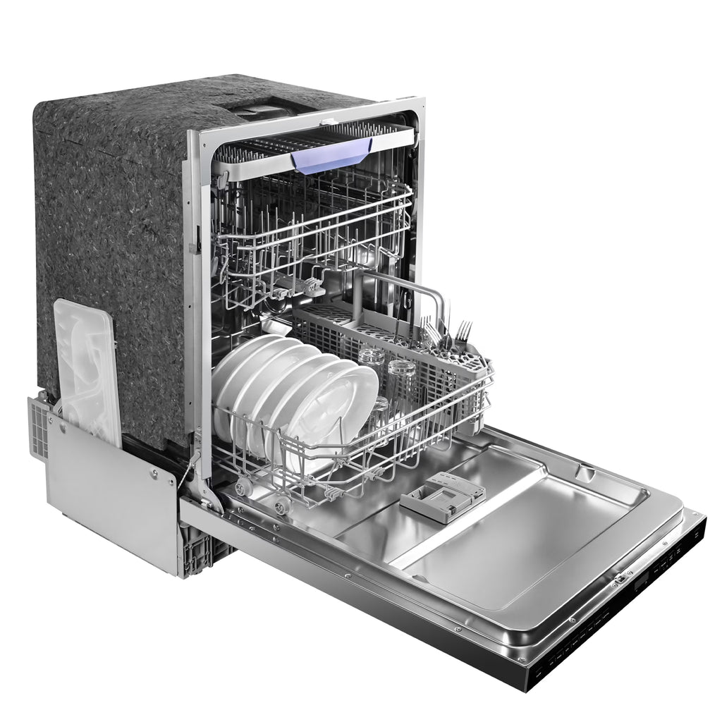 GreenEver 24 Inch Top Control Built-In Dishwasher, Stainless Steel Dishwasher with 6-Cycles and 3rd Rack, ENERGY STAR, 49-dBA