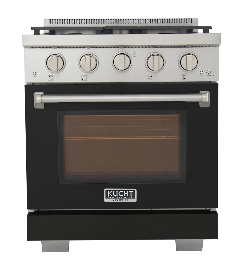 Professional 30-in Natural Gas Range in Black with True Simmer Burners