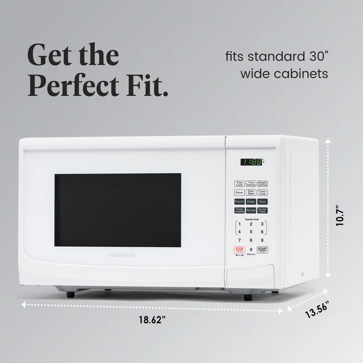 Farberware Classic 0.9 Cu. Ft 900-Watt Microwave Oven, Stainless Steel