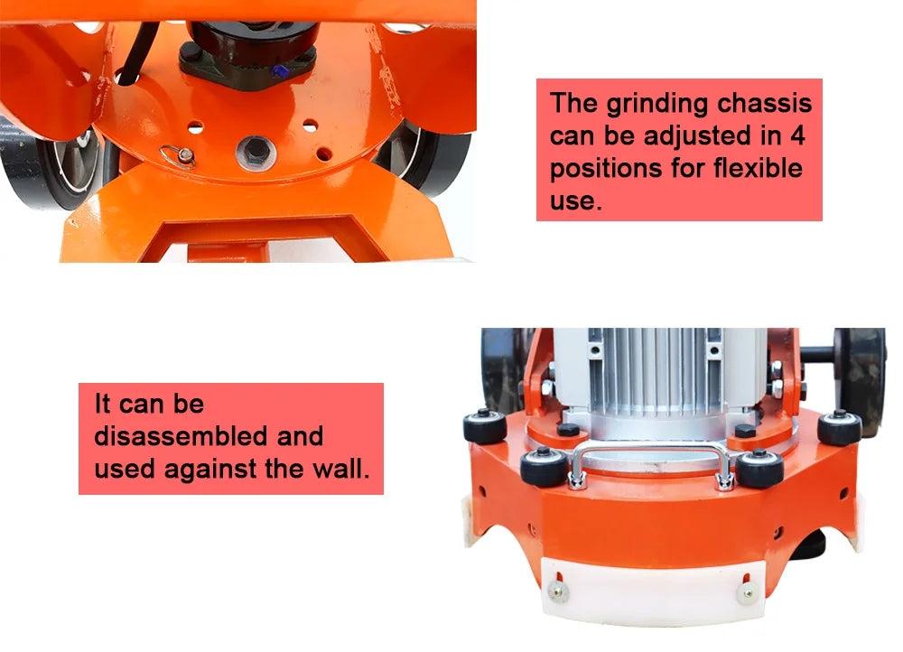 TECHTONGDA Floor Grinding and Trimming Machine Concrete Floor Grinder Polisher Machine Heavy Duty Hand-Push Concrete Grinding Machine 220V