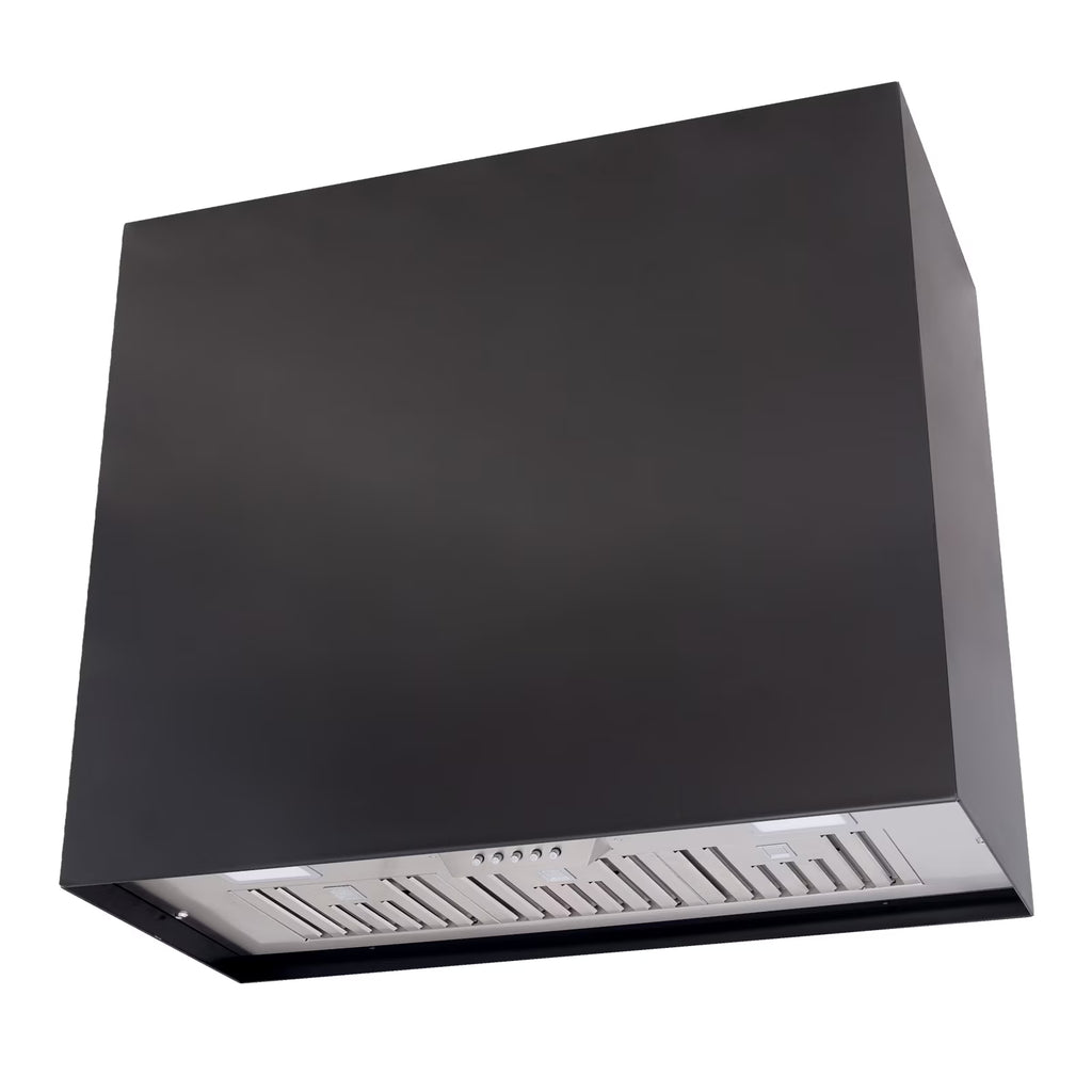 Akicon Stainless Steel Range Hood, Modern Box Kitchen Hood with Powerful Vent Motor, Wall Mount, 30��W*30��H*14D, Signal White
