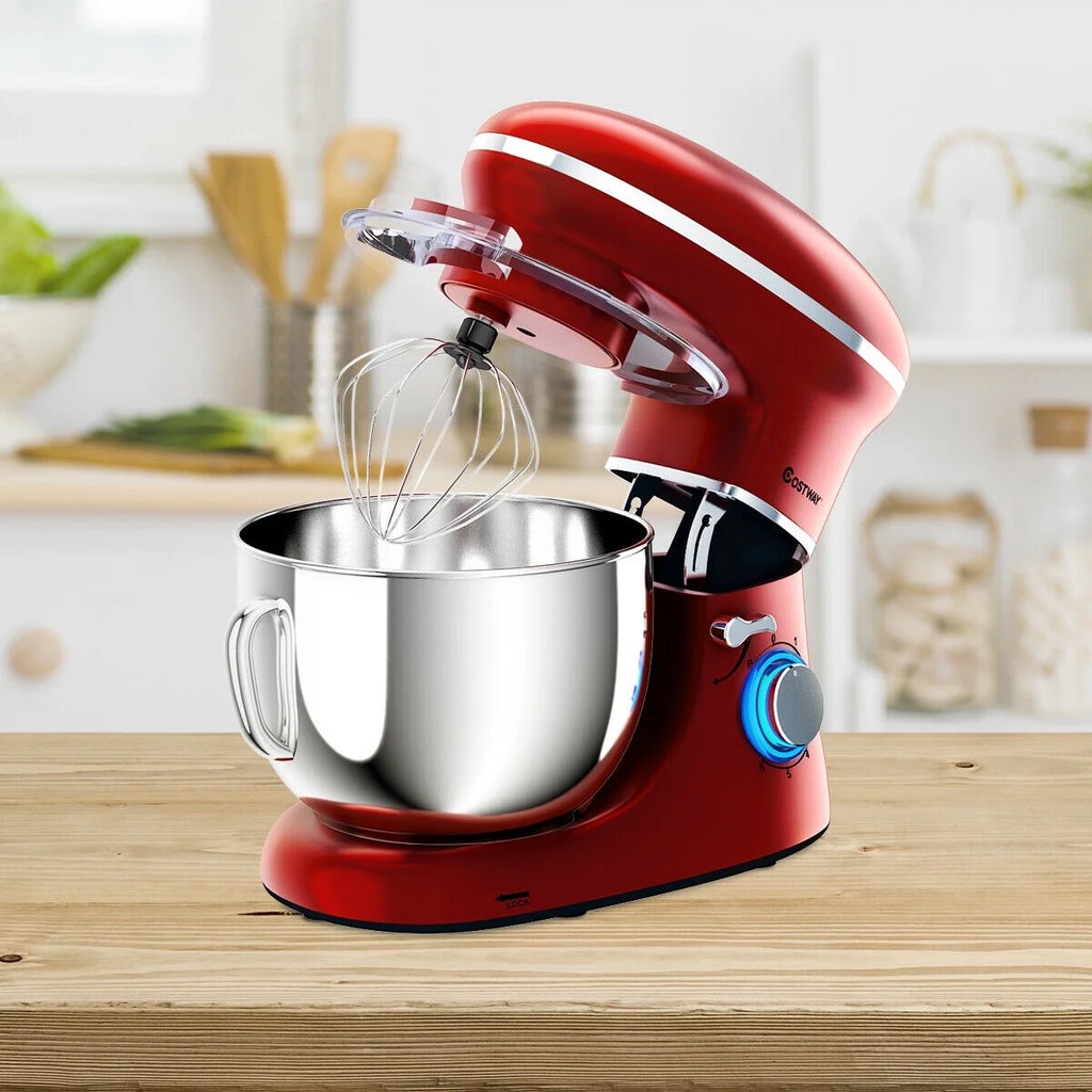 Costway 6.3 QT Tilt-Head Food Stand Mixer 6 Speed 660W wIth Dough Hook, Whisk & Beater Black