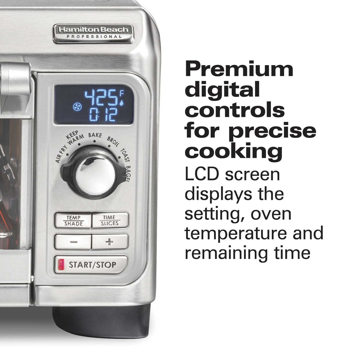Hamilton Beach Professional Sure-Crisp Air Fryer Toaster Oven Combo with 6-in-1 Functionality, Stainless Steel