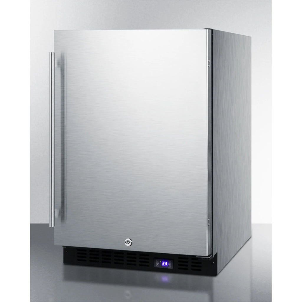 24" Wide Outdoor All-Freezer With Icemaker, Stainless Steel Cabinet
