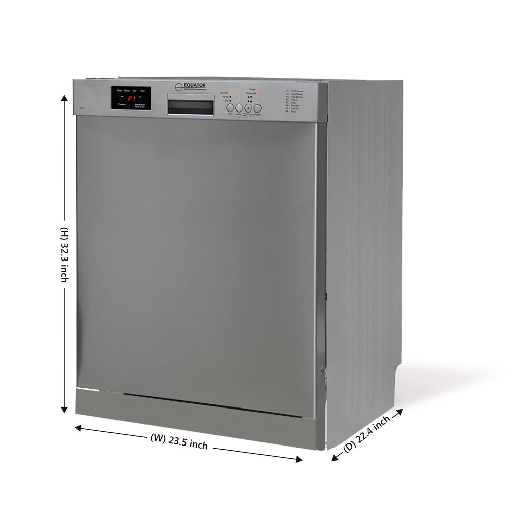 Equator 24" Built in 14 place Dishwasher in Stainless Energy Star Certfied, Quiet Operation and Advanced Santization